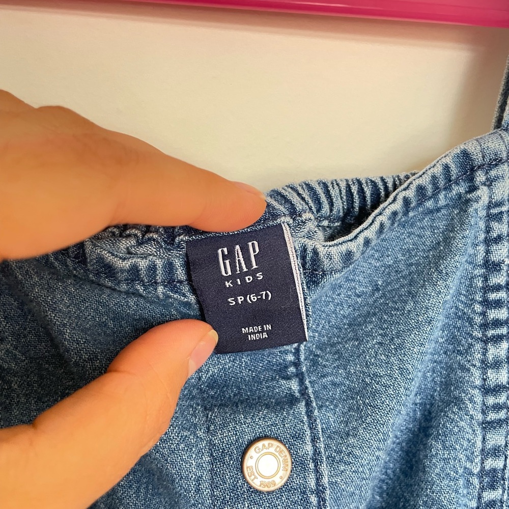Kids Blue Denim Jumpsuit - Picture 5 of 6